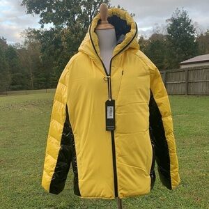 Body Glove WOMEN'S HOODED DOWN PARKA COAT YELLOW BLACK SIZE XL MSRP $350